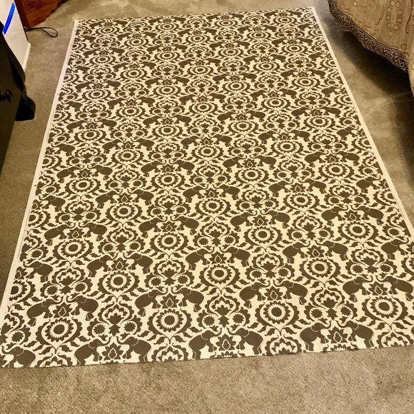 Elephant Folk Art Upholstery/Curtain Fabric.  SOLD - Picture 2 of 6